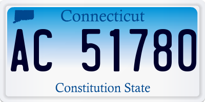 CT license plate AC51780