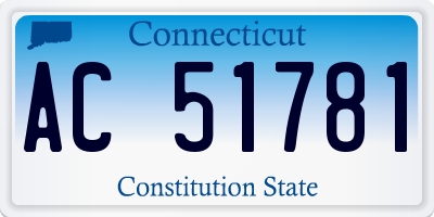 CT license plate AC51781