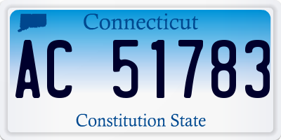 CT license plate AC51783