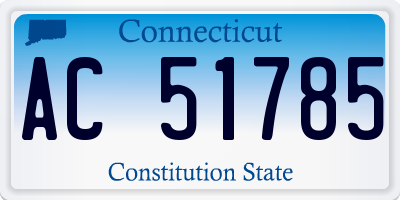 CT license plate AC51785