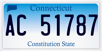 CT license plate AC51787