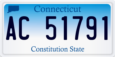 CT license plate AC51791