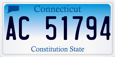 CT license plate AC51794