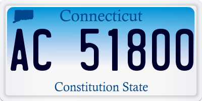 CT license plate AC51800