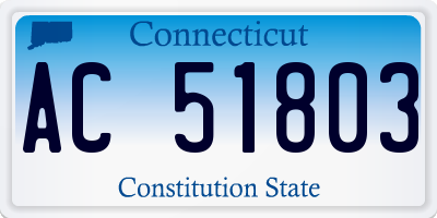 CT license plate AC51803