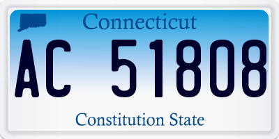 CT license plate AC51808