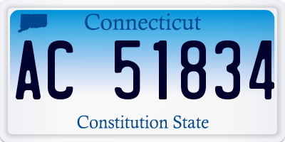 CT license plate AC51834