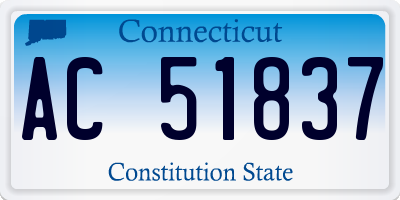 CT license plate AC51837