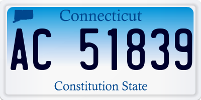 CT license plate AC51839