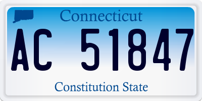 CT license plate AC51847