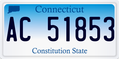 CT license plate AC51853