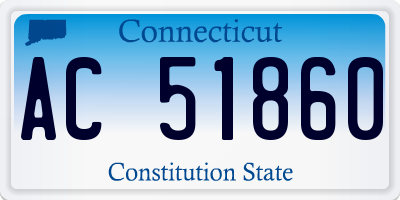 CT license plate AC51860