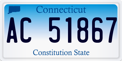 CT license plate AC51867