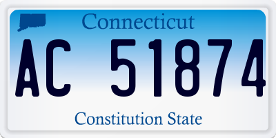 CT license plate AC51874