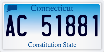 CT license plate AC51881