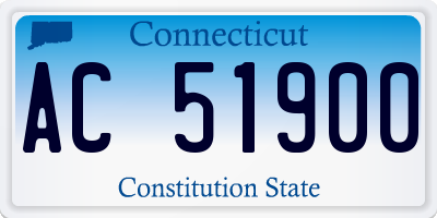 CT license plate AC51900