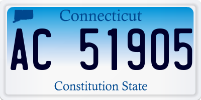 CT license plate AC51905