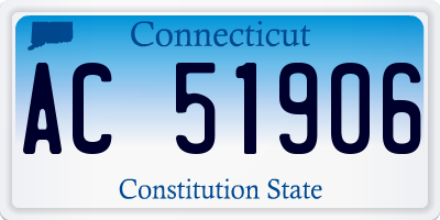 CT license plate AC51906