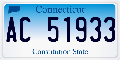 CT license plate AC51933