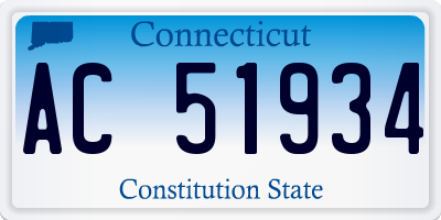 CT license plate AC51934