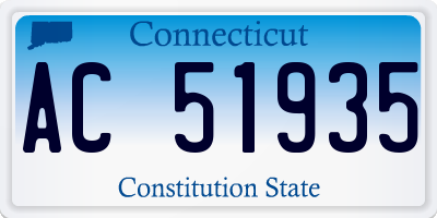 CT license plate AC51935