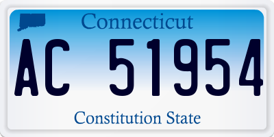 CT license plate AC51954