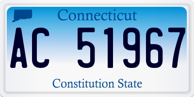 CT license plate AC51967