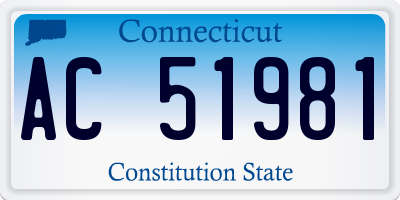 CT license plate AC51981