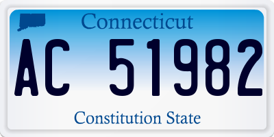 CT license plate AC51982