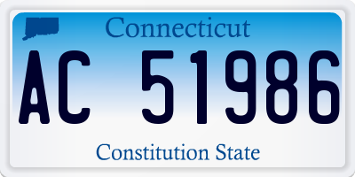 CT license plate AC51986