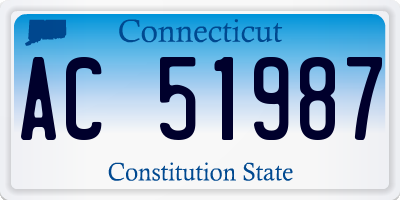 CT license plate AC51987