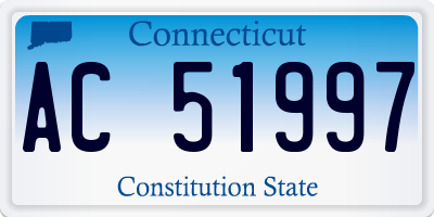 CT license plate AC51997
