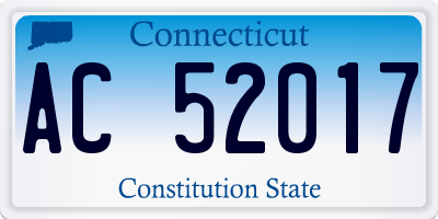 CT license plate AC52017