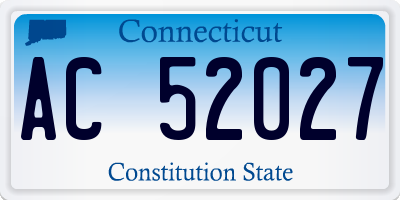 CT license plate AC52027