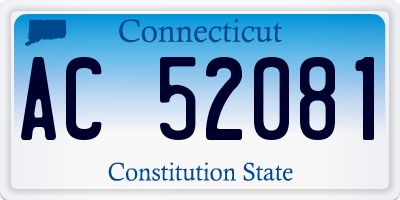 CT license plate AC52081