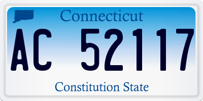 CT license plate AC52117