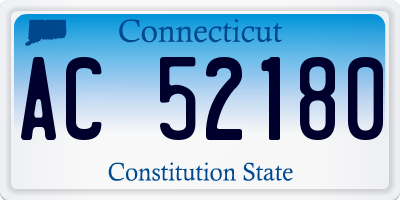 CT license plate AC52180