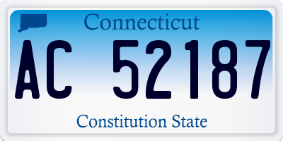CT license plate AC52187