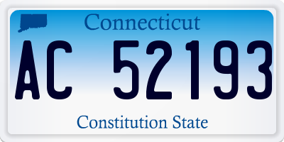 CT license plate AC52193