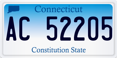 CT license plate AC52205