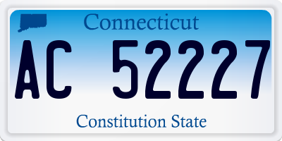 CT license plate AC52227