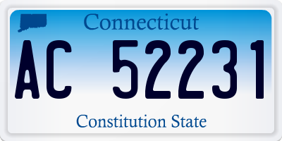 CT license plate AC52231