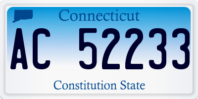 CT license plate AC52233