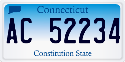 CT license plate AC52234