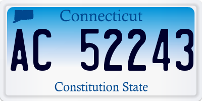 CT license plate AC52243