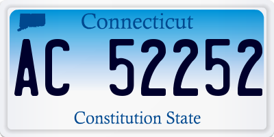 CT license plate AC52252