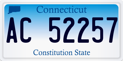 CT license plate AC52257