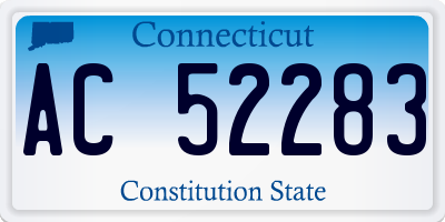 CT license plate AC52283