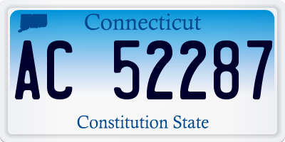 CT license plate AC52287