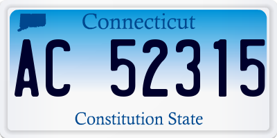 CT license plate AC52315